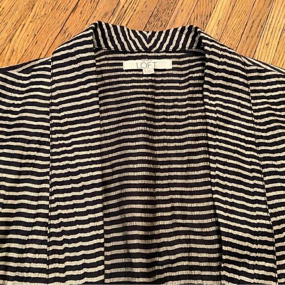 Loft black/cream stripe linen-blend lightweight blazer - Picture 4 of 4